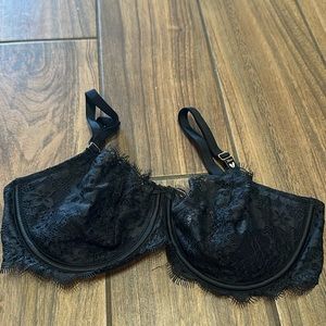 Brand New 34 DD Dream Angels black lace lightly lined black bra
